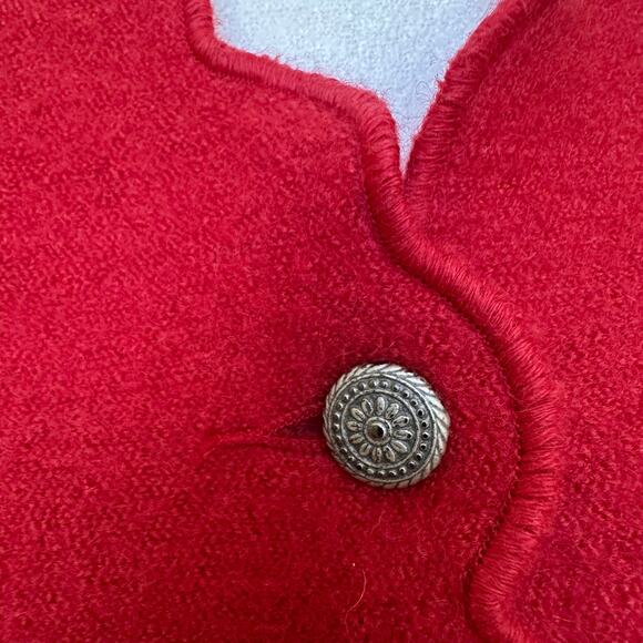 Geiger Collection Red Wool Cardigan Jacket - Size 40 (US 10) - Picture 6 of 7